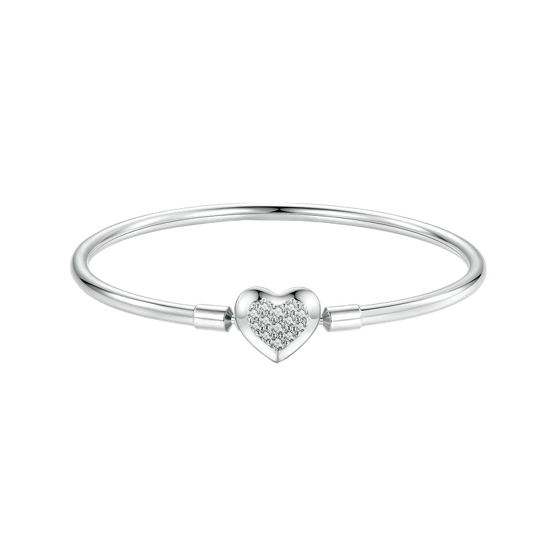 S925 Sterling Silver Shining Heart-shaped Zircon Bracelet