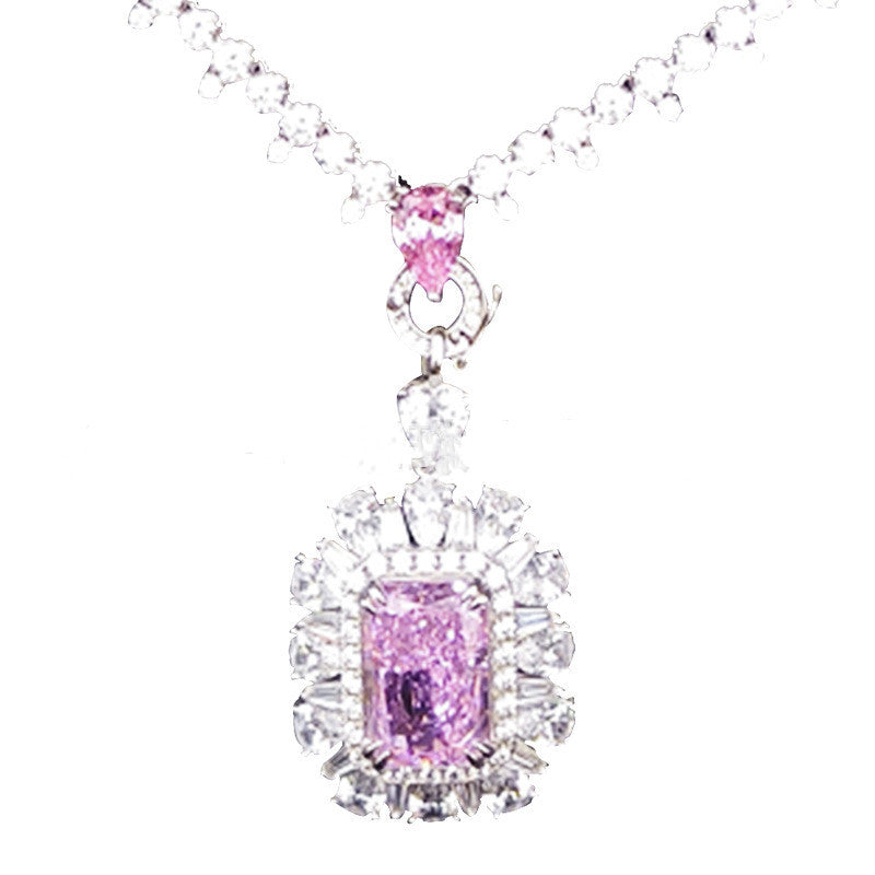 Zhou Hengfu Jewelry S925 Silver Cubic Zirconia Necklace