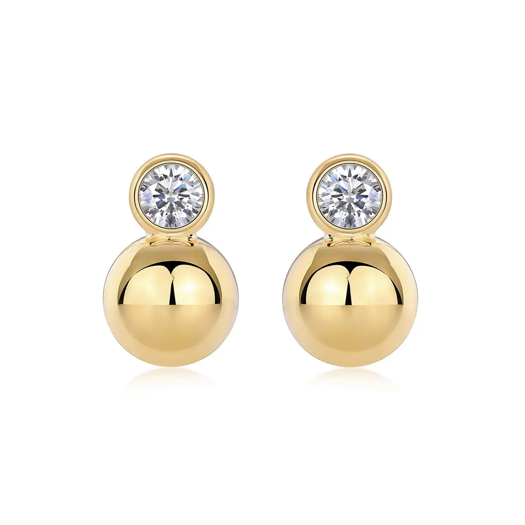 Crystal Drop Earrings – Luxurious Light Luxury Moissanite S925 Gold-Plated Silver Stud Earrings NP Collection