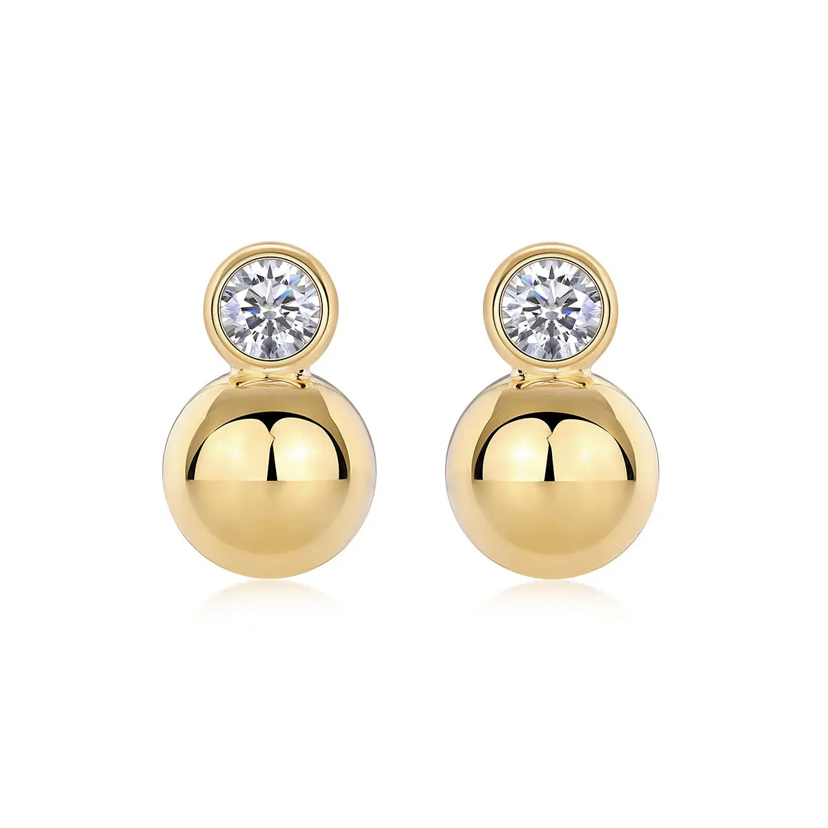 Crystal Drop Earrings – Luxurious Light Luxury Moissanite S925 Gold-Plated Silver Stud Earrings NP Collection