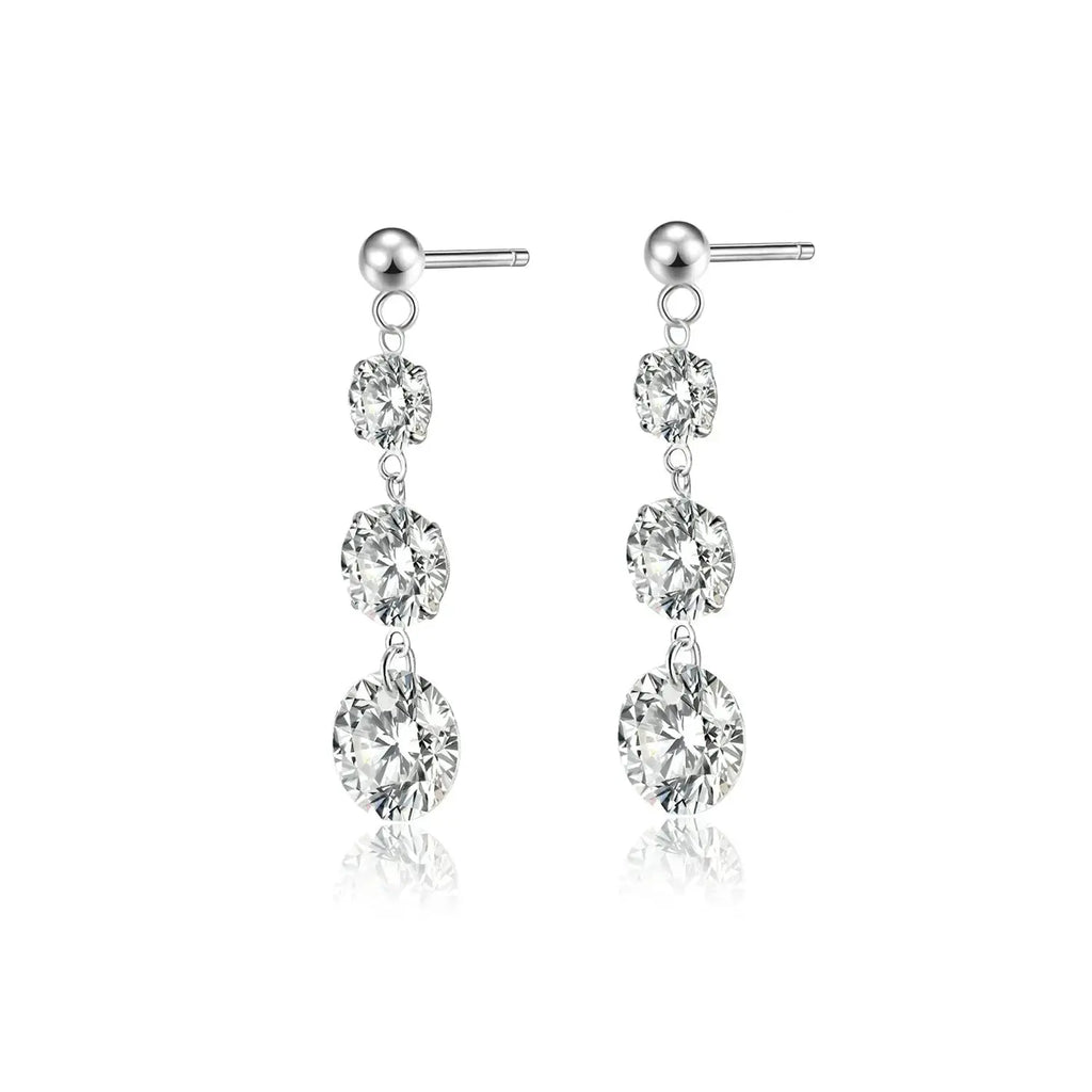 Top-quality Moissanite Luxury And Fashionable Light Luxury Jewelry Silver Stud Earrings S925 Silver Plated Platinum NP Collection