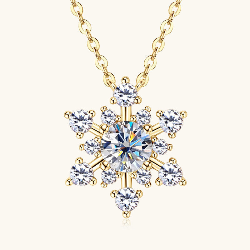 New Ins Style Snowflake Moissanite Necklace