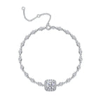 Surrounded By Stars - A Luxurious And Fashionable Light Luxury Jewelry Silver Bracelet And Bracelet Set With Top-quality Moissanite, S925 Silver-plated Platinum NP Collection