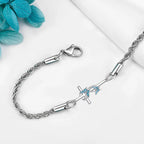 Cross Bracelet 925 Sterling Silver Turquoise 