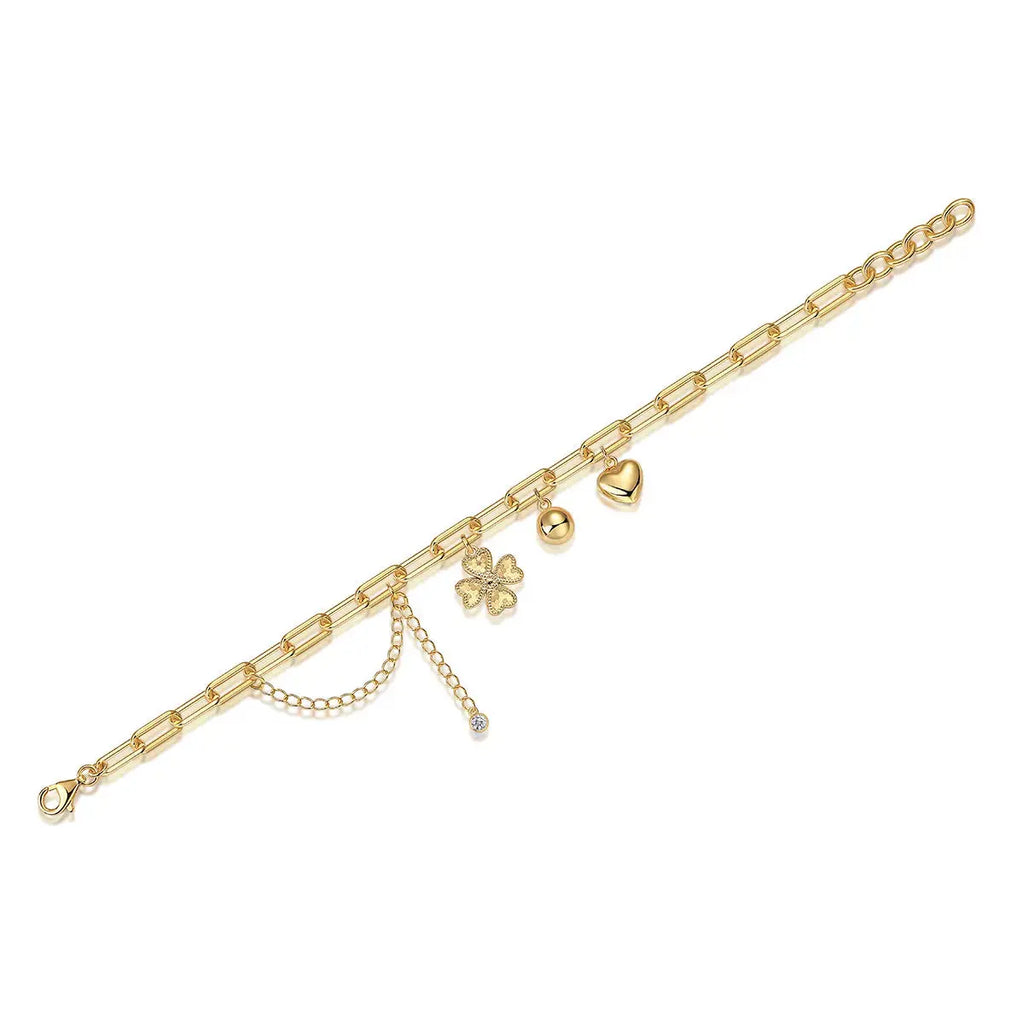 0.5-carat Luxury And Fashionable Light Luxury Trend Jewelry Silver Bracelet Set With Top-quality Moissanite, S925 Silver Electroplated With Gold NP Collection