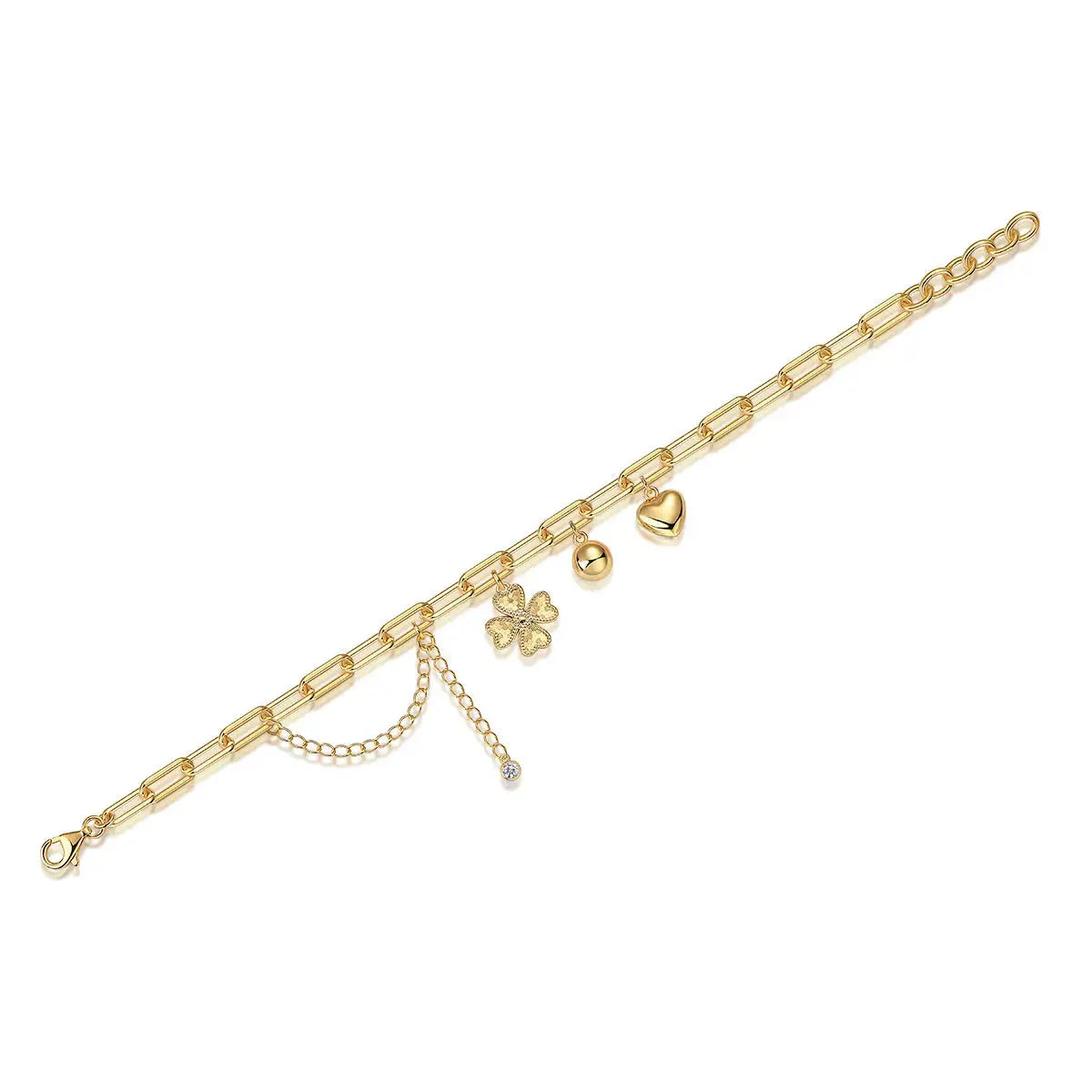 0.5-carat Luxury And Fashionable Light Luxury Trend Jewelry Silver Bracelet Set With Top-quality Moissanite, S925 Silver Electroplated With Gold NP Collection