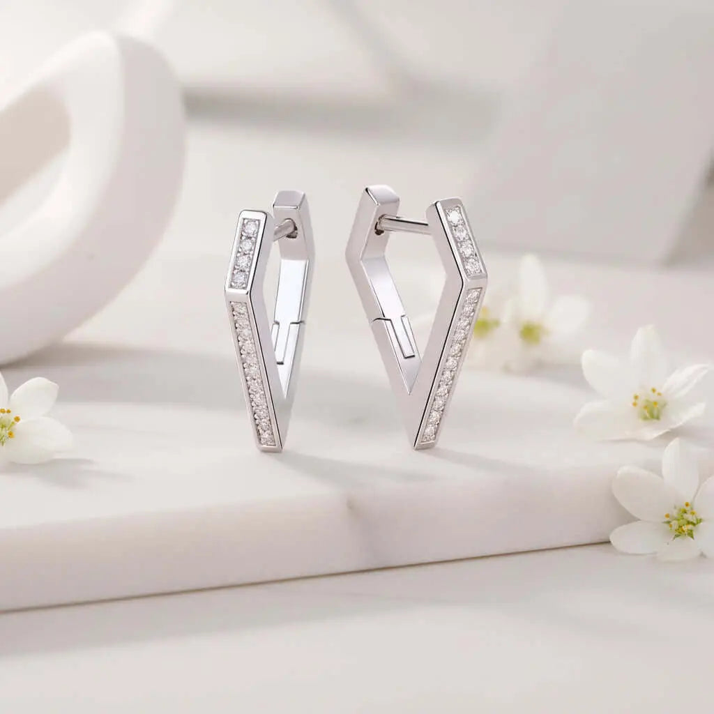 Mini Moissanite Stud Earrings – S925 Sterling Silver Platinum-Plated