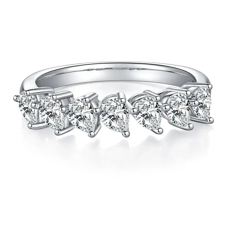 A Luxurious And Fashionable Light Luxury Jewelry Silver Ring Set With Top-quality Moissanite, S925 Silver Plated With Platinum NP Collection