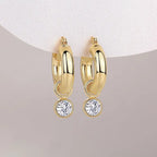 Round Shadow – Luxurious Light Luxury Moissanite S925 Gold-Plated Silver Stud Earrings  NP Collection