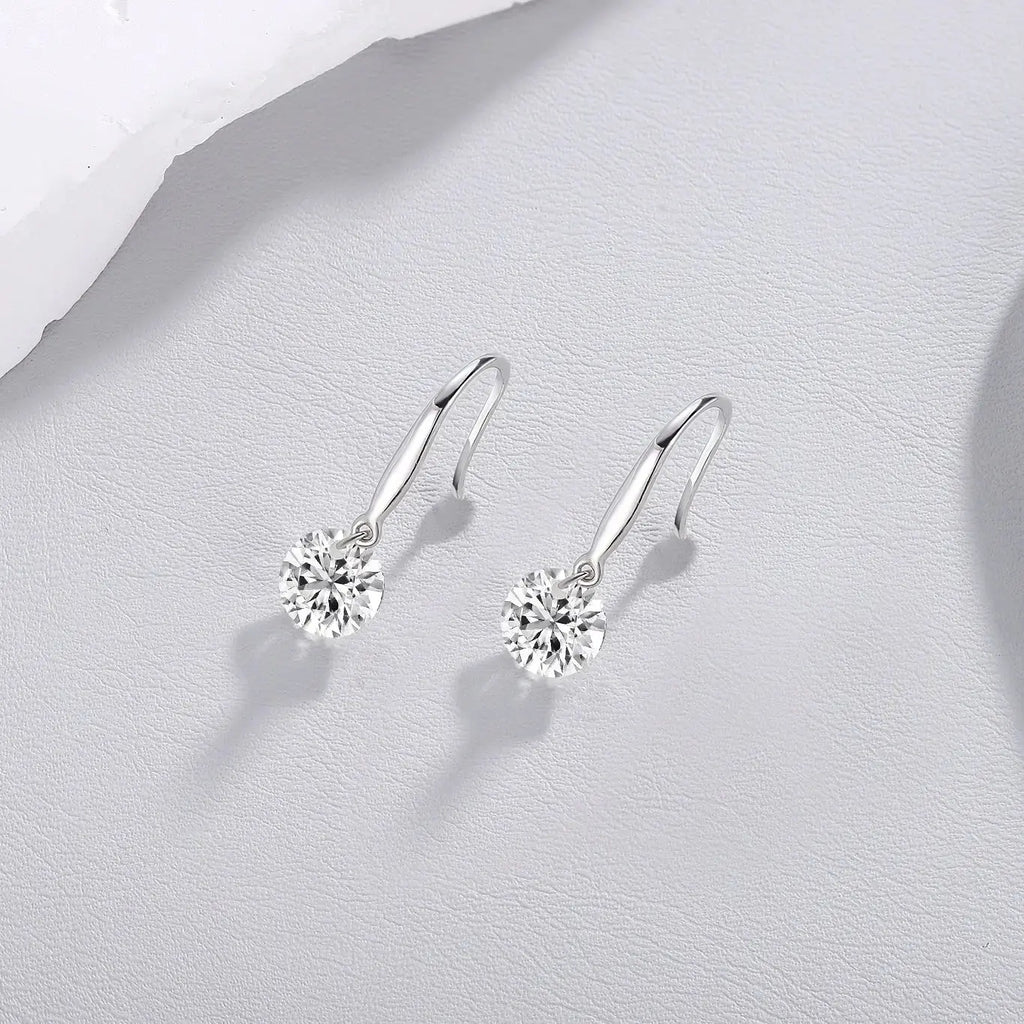 Moissanite Luxury And Fashionable Light Luxury Jewelry Silver Stud Earrings S925 Silver Plated Platinum NP Collection