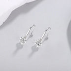 Moissanite Luxury And Fashionable Light Luxury Jewelry Silver Stud Earrings S925 Silver Plated Platinum NP Collection