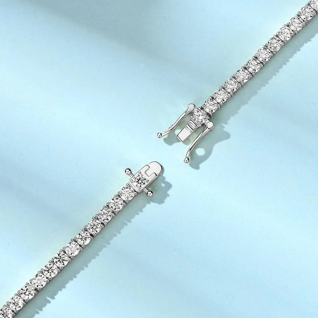 Moissanite Tennis Bracelet 14K Gold Plated D Color VVS1 