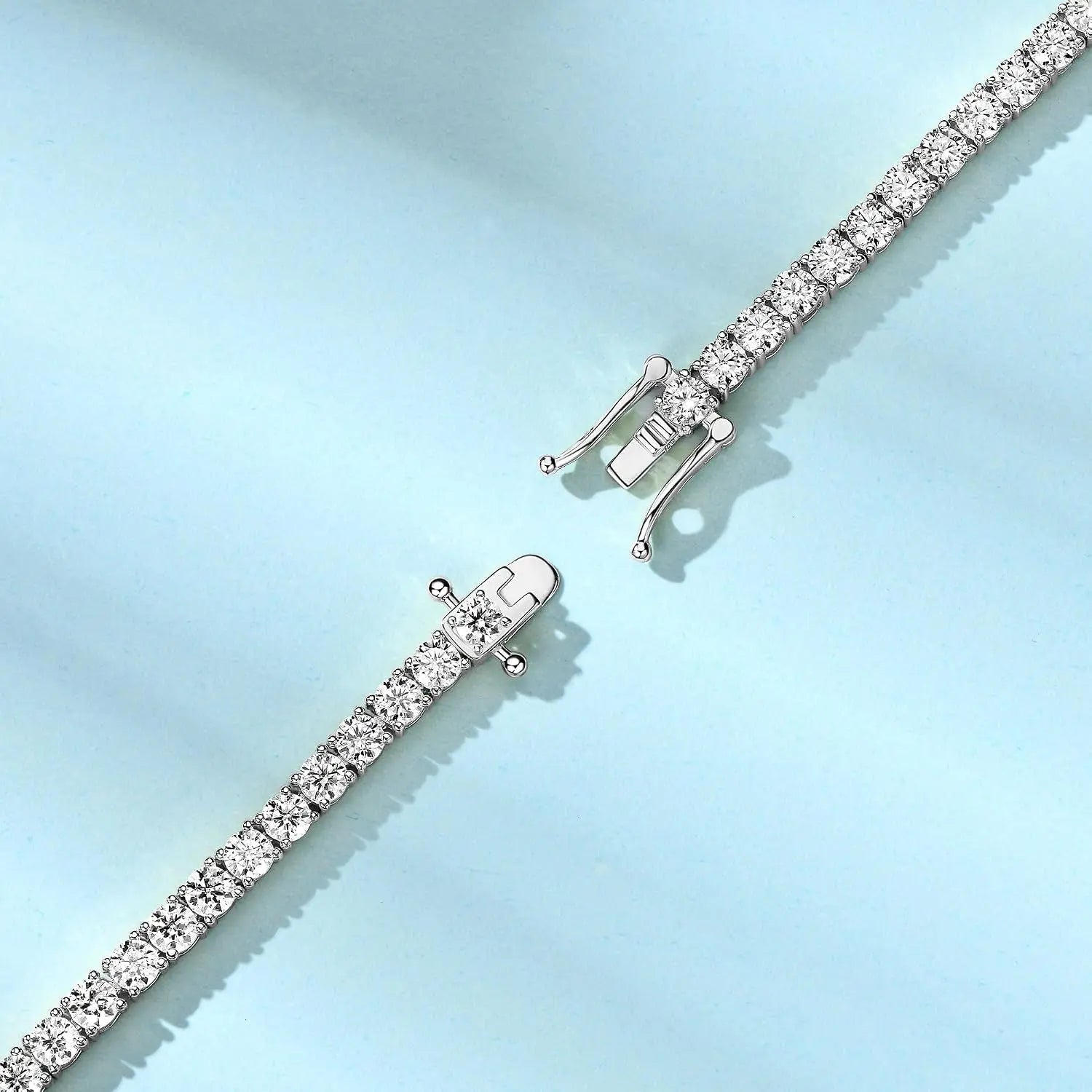 Moissanite Tennis Bracelet 14K Gold Plated D Color VVS1 