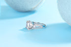 Elegant Radiance - 5-carat Moissanite S925 Sterling Silver And Platinum-plated Diamond Ring