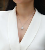 1Innocence Diamond Jewelry Piece Set with 2-Carat Moissanite S925 Sterling Silver and Platinum-Plated Pendant