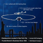 925 Sterling Silver Blue Sapphire Solitaire Bracelet 