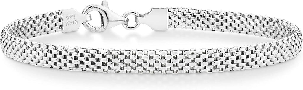 Miabella 925 Sterling Silver Italian 5Mm Mesh Link Chain Bracelet 