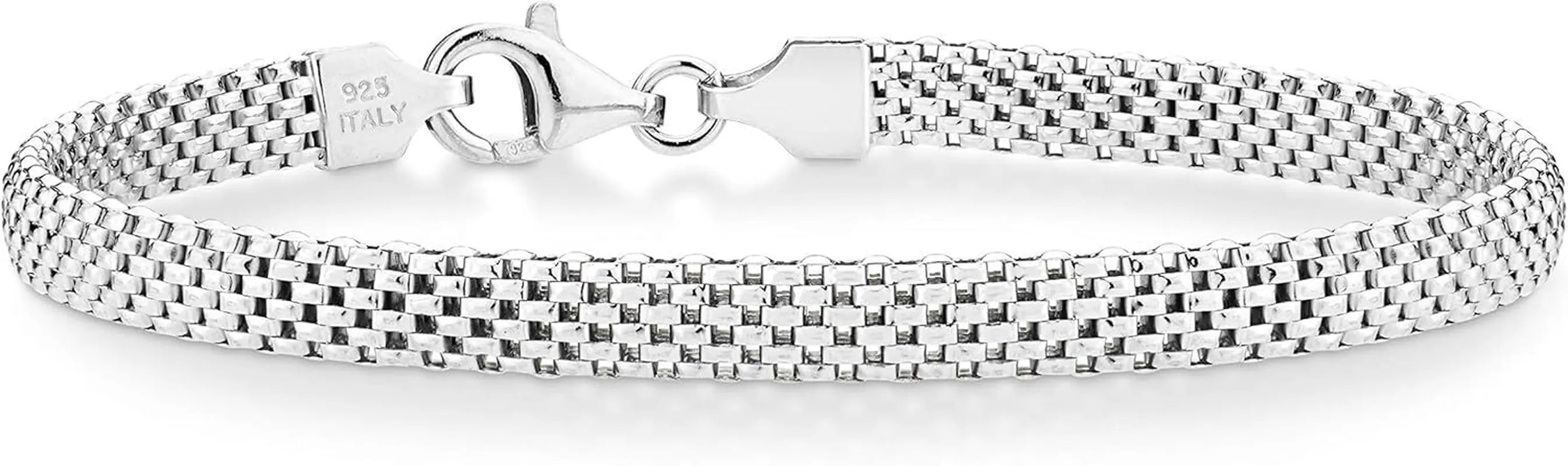 Miabella 925 Sterling Silver Italian 5Mm Mesh Link Chain Bracelet 