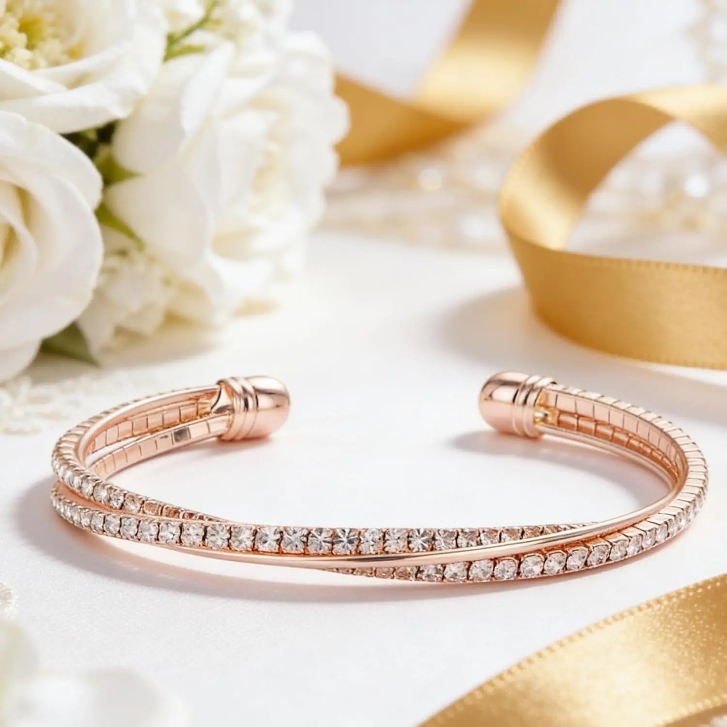 Rhinestone Cuff Bracelet Bangle Sparkly 