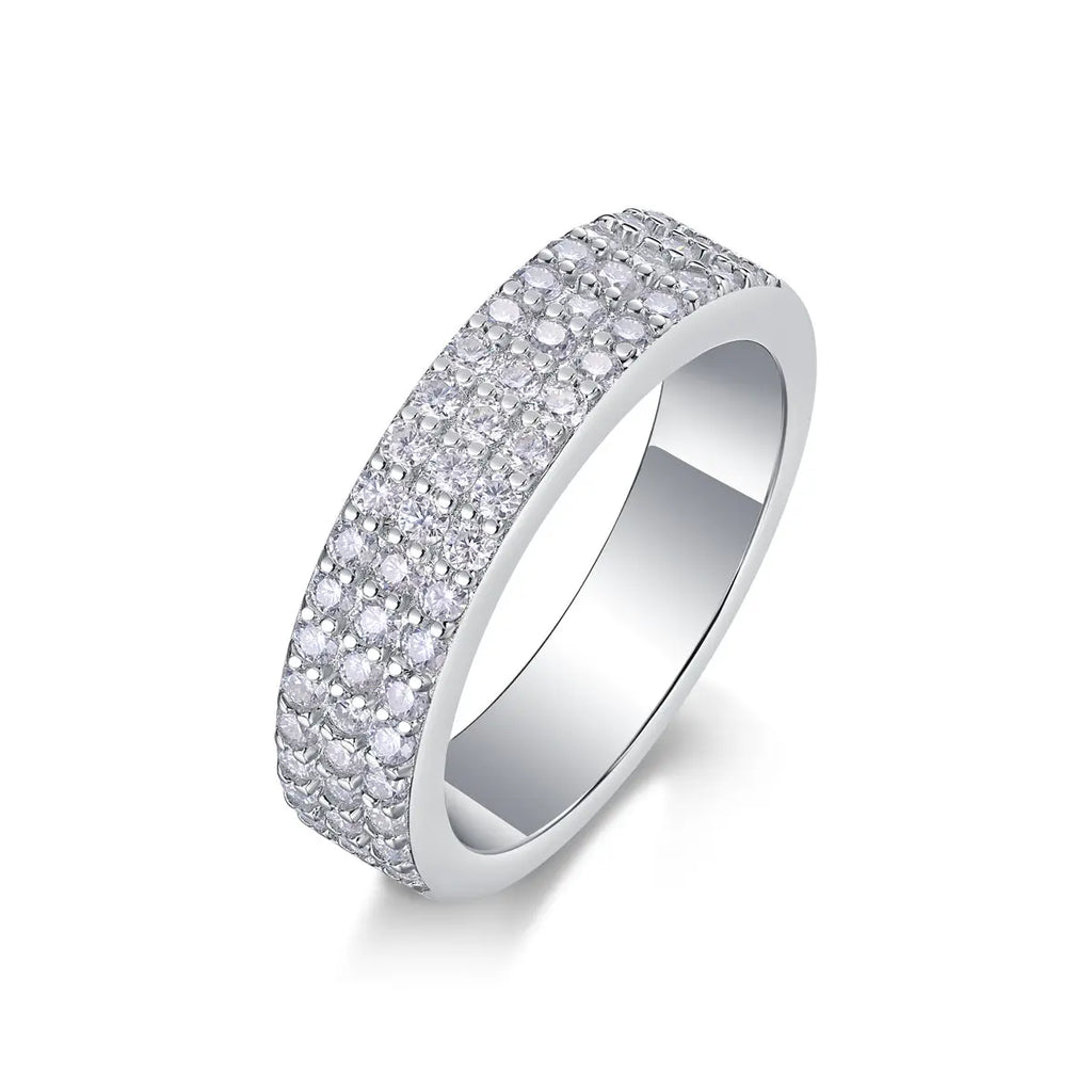 Luxurious & Fashionable Light Luxury Moissanite Silver Ring – S925 Platinum Plated NP Collection