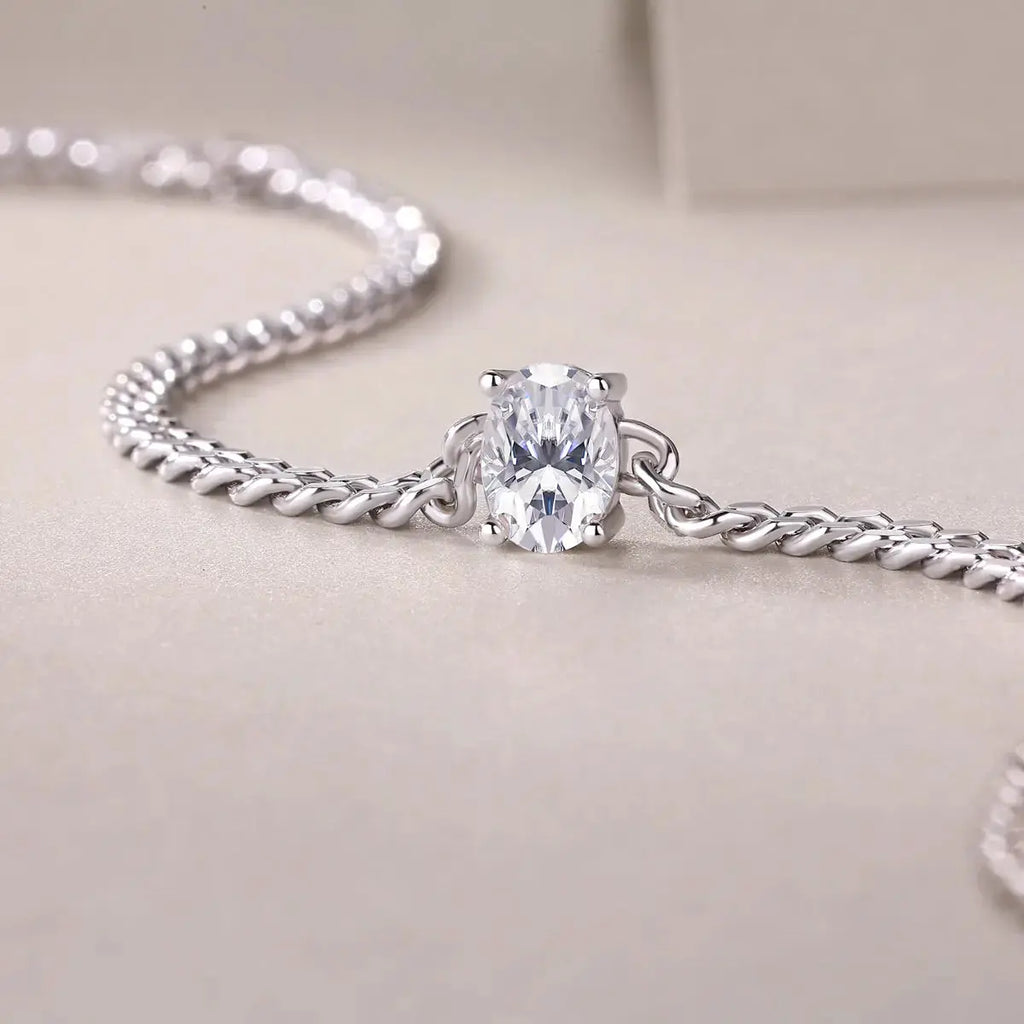 Breakthrough - Set With Top-quality Moissanite, Fashionable And Light Luxury Jewelry Silver Bracelet S925, Silver-plated Platinum NP Collection