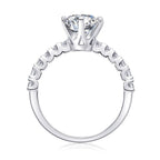 Large Diamond Moissanite Silver  Ring 