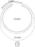 Layered Choker Necklace S925 Sterling Silver Full Moon