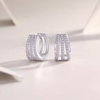 Diamond Earrings Stud Inlaid With Mosan Diamond Silver Jewelry