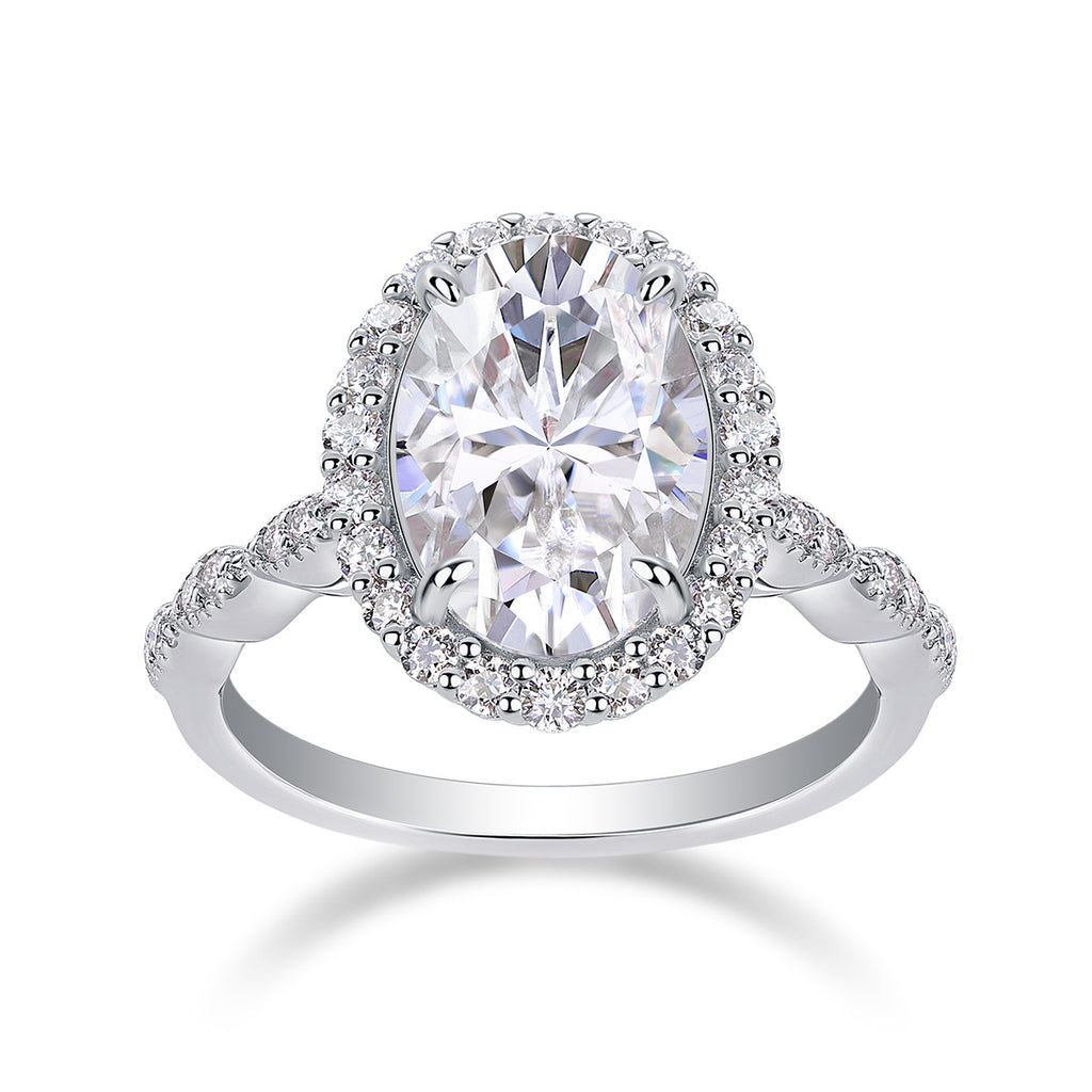 Bright Moon - Moissanite S925 Sterling Silver And Platinum-plated Diamond Ring