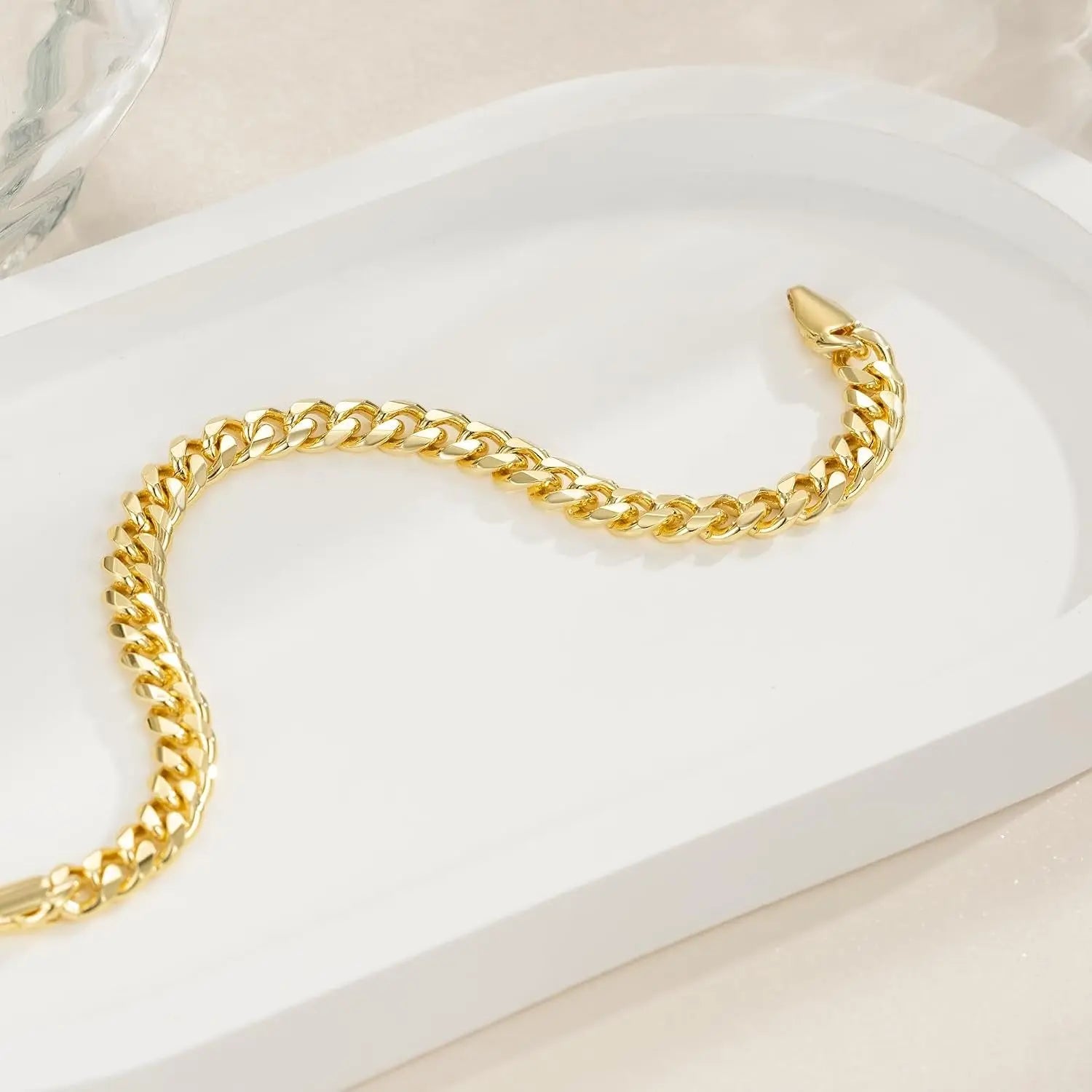 14K Gold Bracelet 6Mm Cuban Link Bracelet 