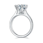 A 3-carat Luxury And Fashionable Light Luxury Jewelry Silver Ring Set With Top-quality Moissanite, S925 Silver Plated With Platinum NP Collection
