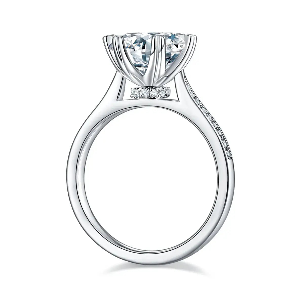 A 3-carat Luxury And Fashionable Light Luxury Jewelry Silver Ring Set With Top-quality Moissanite, S925 Silver Plated With Platinum NP Collection