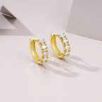 Moissanite Luxury And Fashionable Light Luxury Jewelry Silver Stud Earrings S925 Silver Electroplated Gold NP Collection
