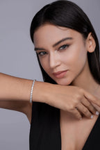 0.3-carat Luxury And Fashionable Light Luxury Trend Jewelry Silver Bracelet Set With Top-quality Moissanite, S925 Silver Electroplated Platinum NP Collection