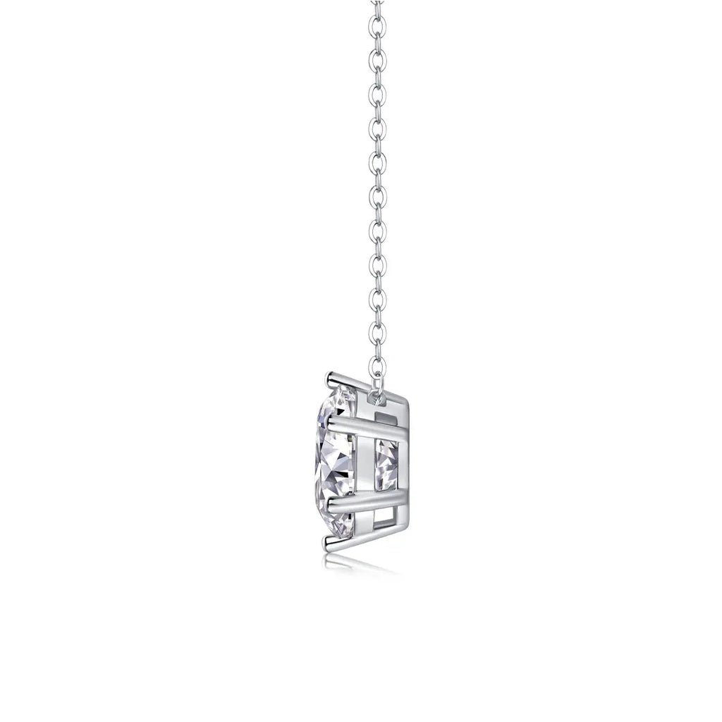 1Afternoon Rose Diamond Jewelry Pendant Set with 1-Carat, 2-Carat and 3-Carat Moissanite S925 Sterling Silver and Platinum Plating