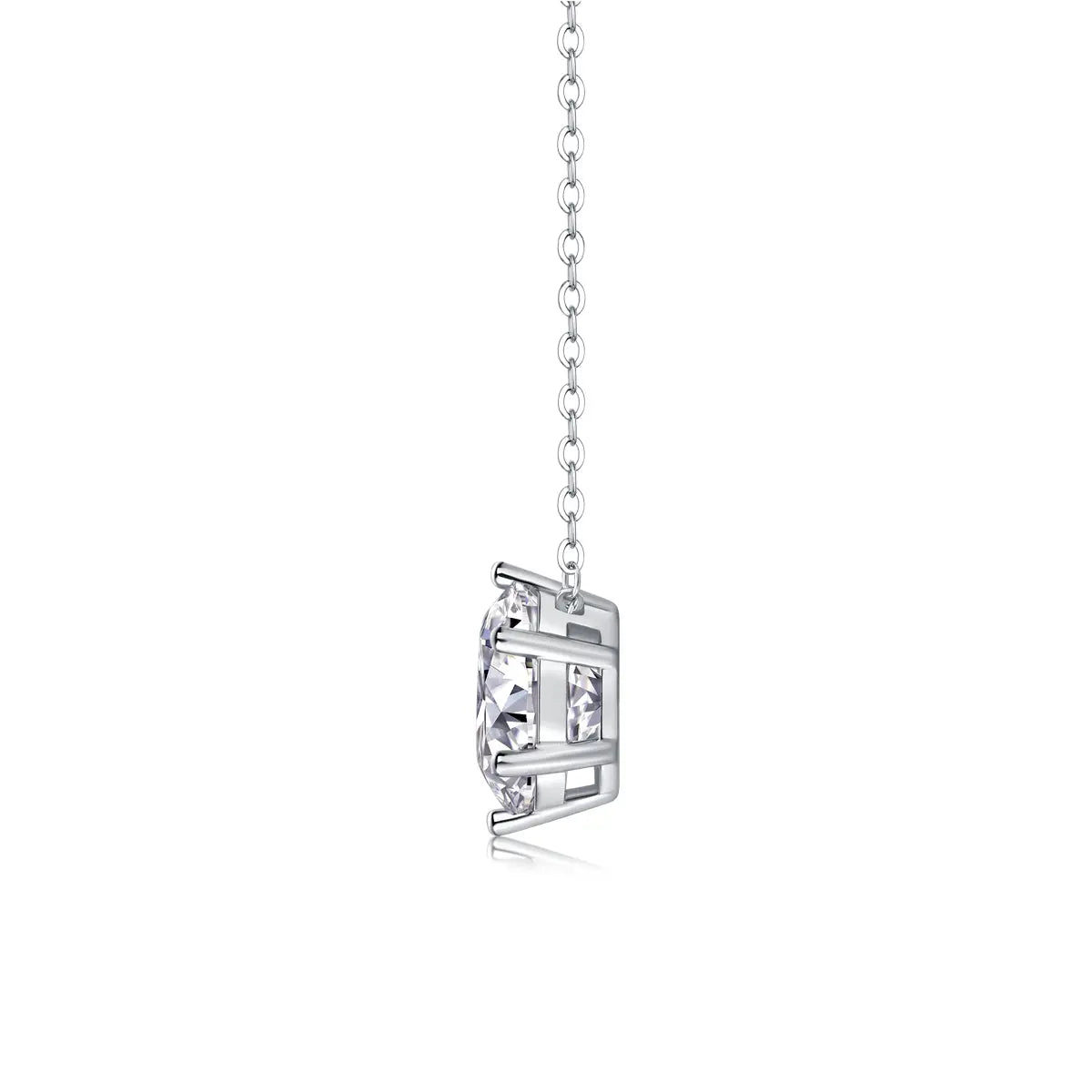 1Afternoon Rose Diamond Jewelry Pendant Set with 1-Carat, 2-Carat and 3-Carat Moissanite S925 Sterling Silver and Platinum Plating