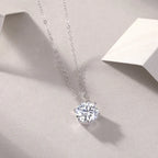 1Afternoon Rose Diamond Jewelry Pendant Set with 1-Carat, 2-Carat and 3-Carat Moissanite S925 Sterling Silver and Platinum Plating