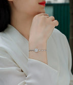 Surrounded By Stars - A Luxurious And Fashionable Light Luxury Jewelry Silver Bracelet And Bracelet Set With Top-quality Moissanite, S925 Silver-plated Platinum NP Collection