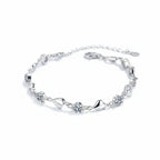 Heart Moissanite Bracelet Silver 