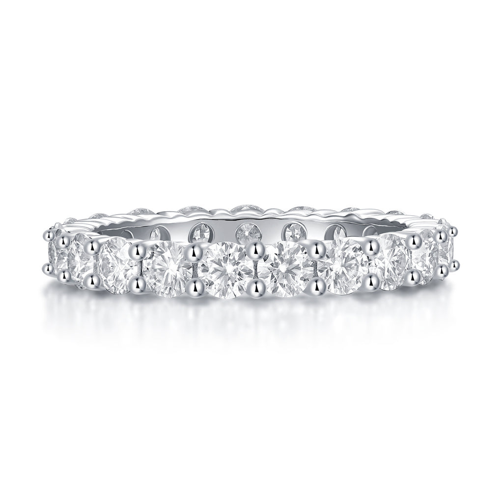 Wedding Ring Set With Top-quality Moissan S925 Silver And Platinum-plated Diamond