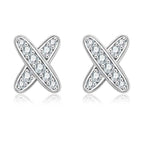 European And American Instagram-style Light Luxury Cross X Earrings
