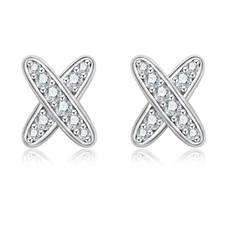 European And American Instagram-style Light Luxury Cross X Earrings