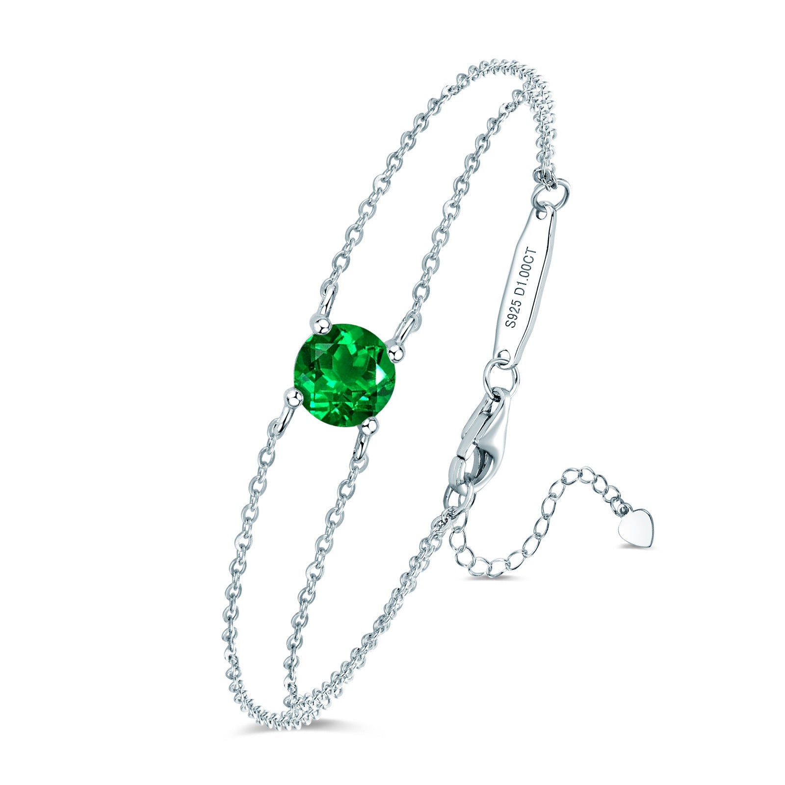 Four-claw Moissanite Bracelet All-match Silver Hand Jewelry