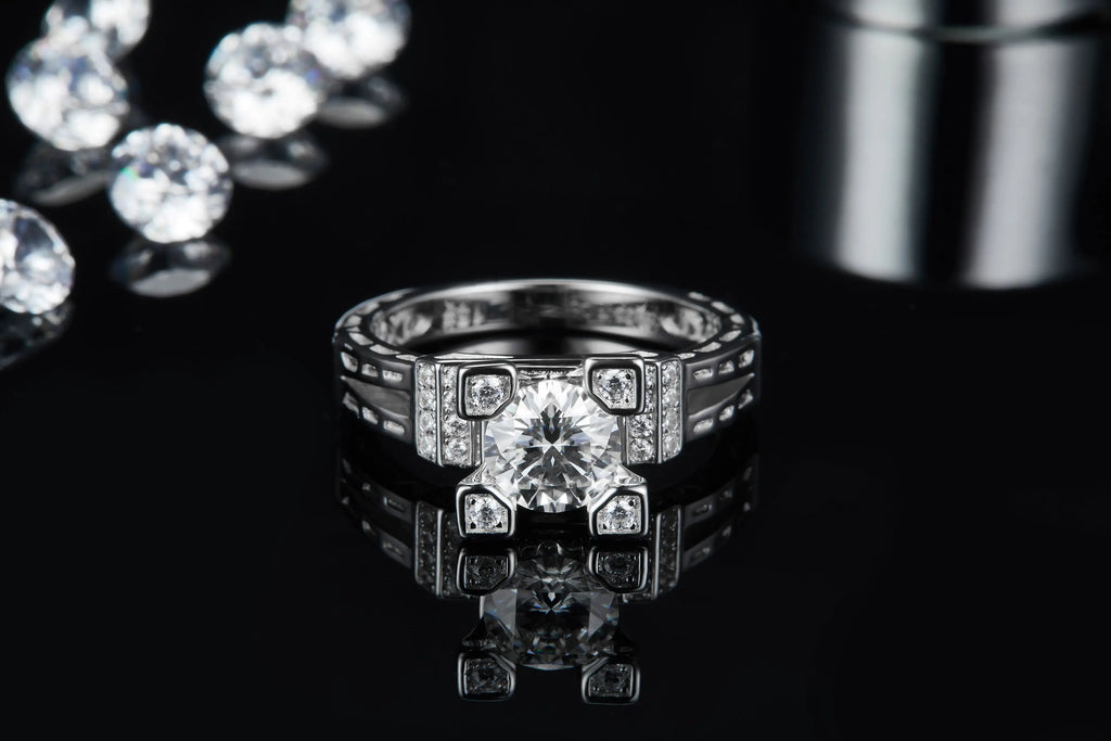 1-Carat Luxury Moissanite S925 Platinum-Plated Silver Ring – Light Luxury Jewelry NP Collection