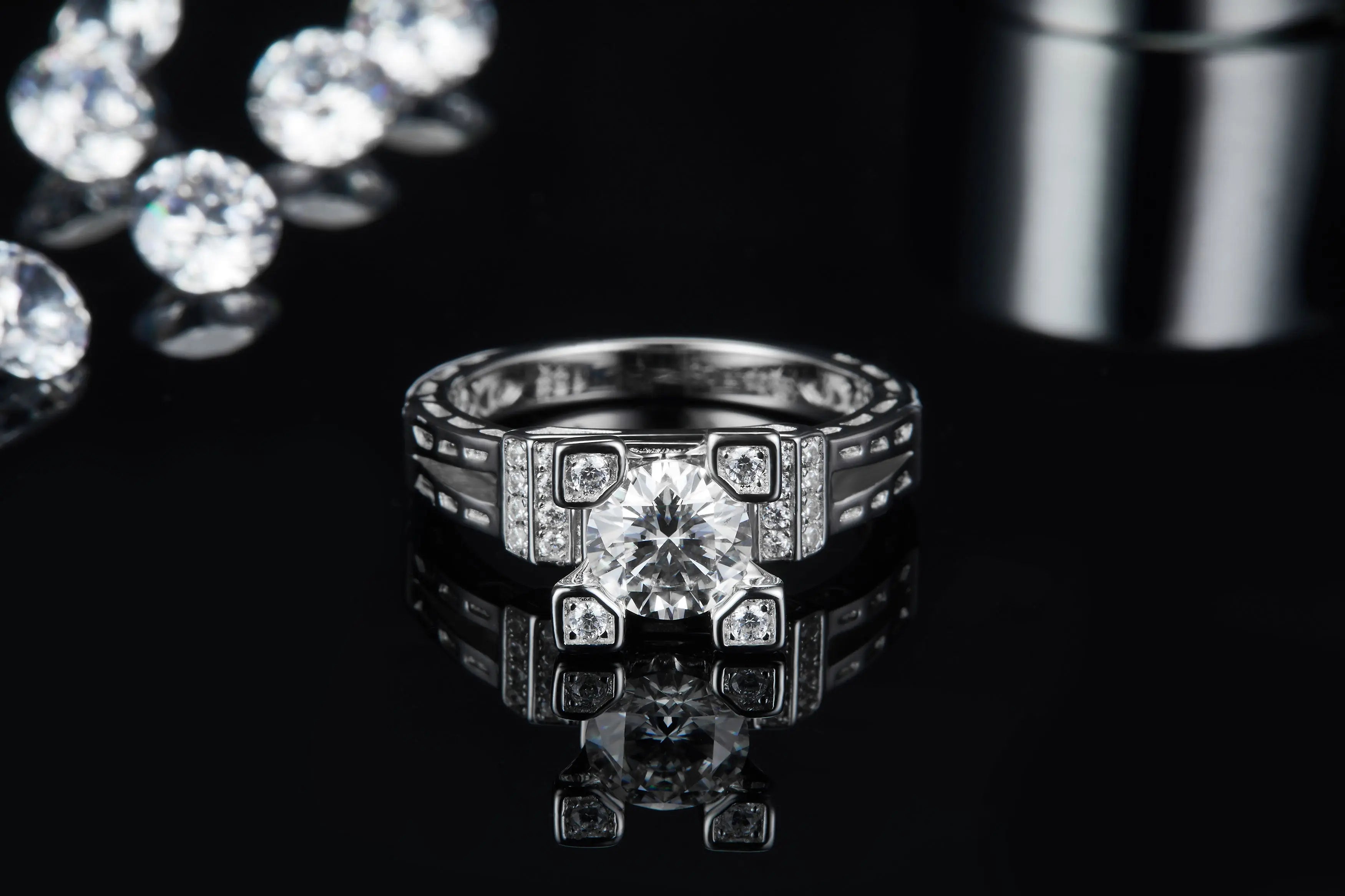 1-Carat Luxury Moissanite S925 Platinum-Plated Silver Ring – Light Luxury Jewelry NP Collection