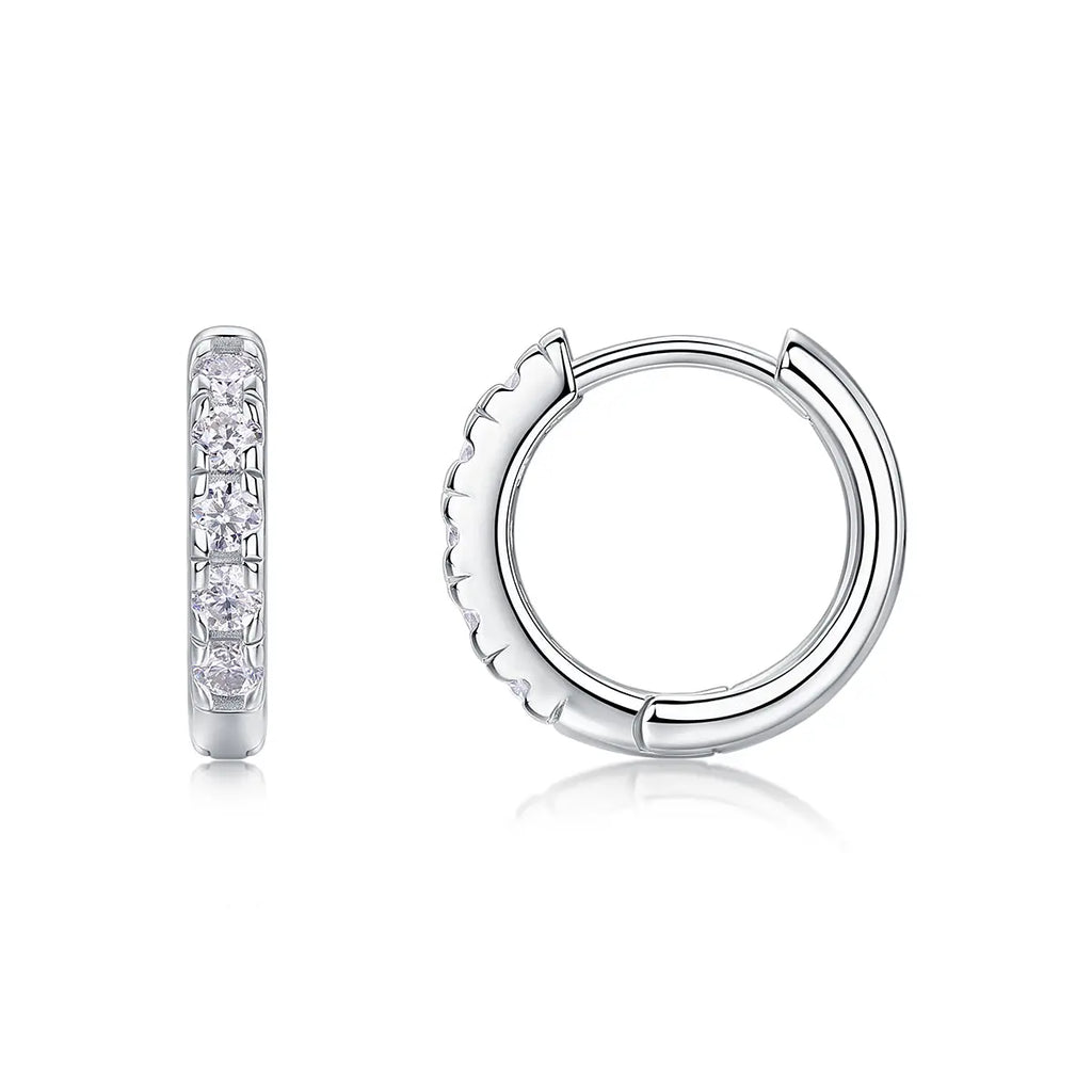 1Summer Iced Tea Stud Earrings with Moissanite S925 Sterling Silver and Platinum-Plated 