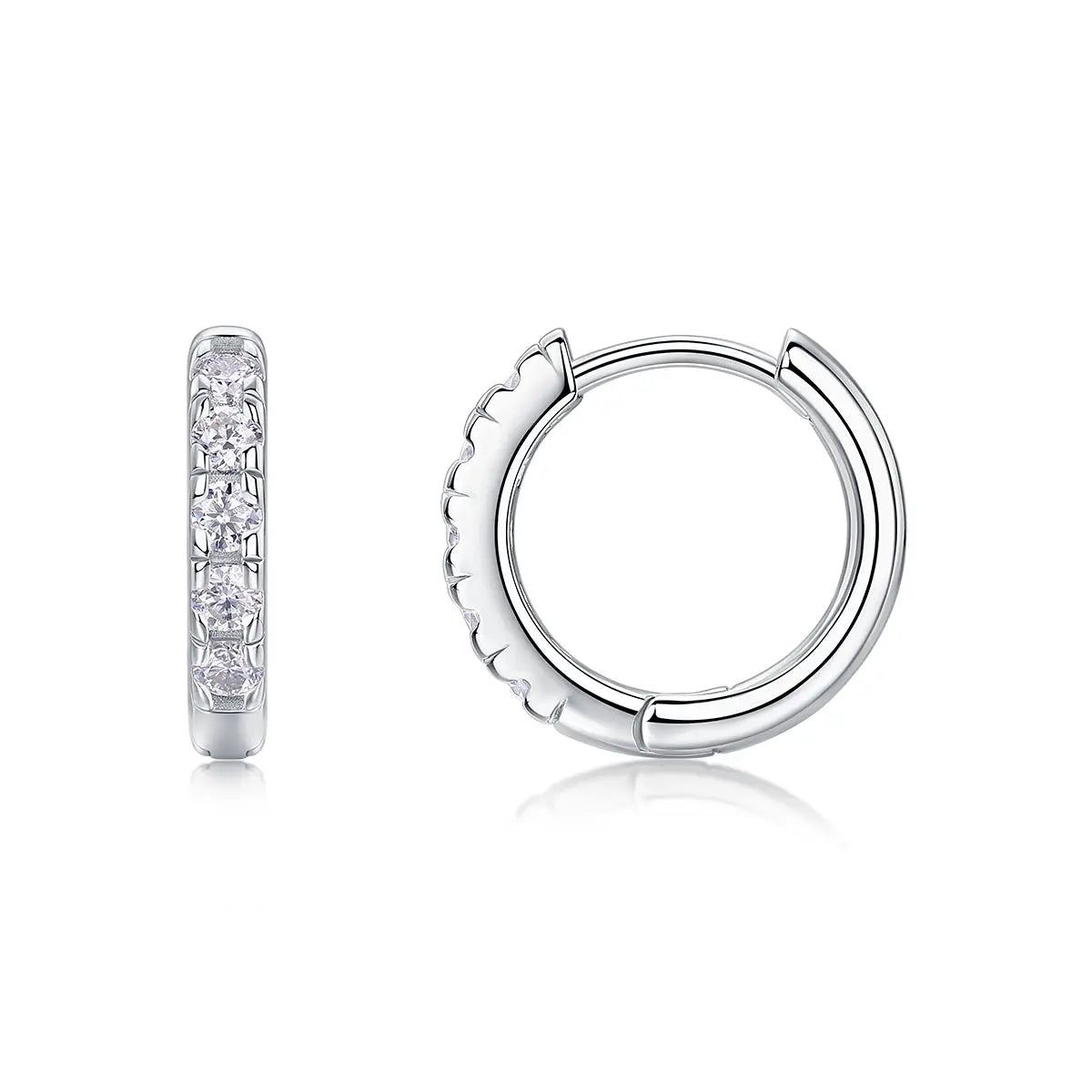 1Summer Iced Tea Stud Earrings with Moissanite S925 Sterling Silver and Platinum-Plated 