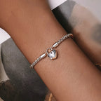 Simple Heart-shaped S925 Silver Heart Lock Bracelet