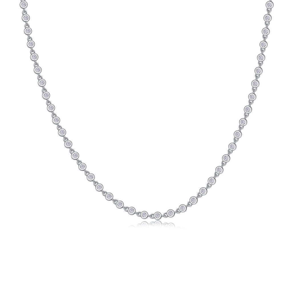 Heart-to-heart - Moissanite S925 Sterling Silver And Platinum Plating Necklace