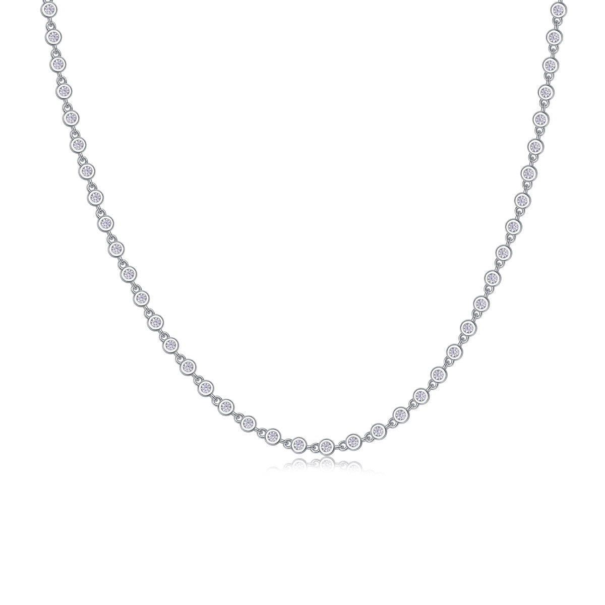 Heart-to-heart - Moissanite S925 Sterling Silver And Platinum Plating Necklace